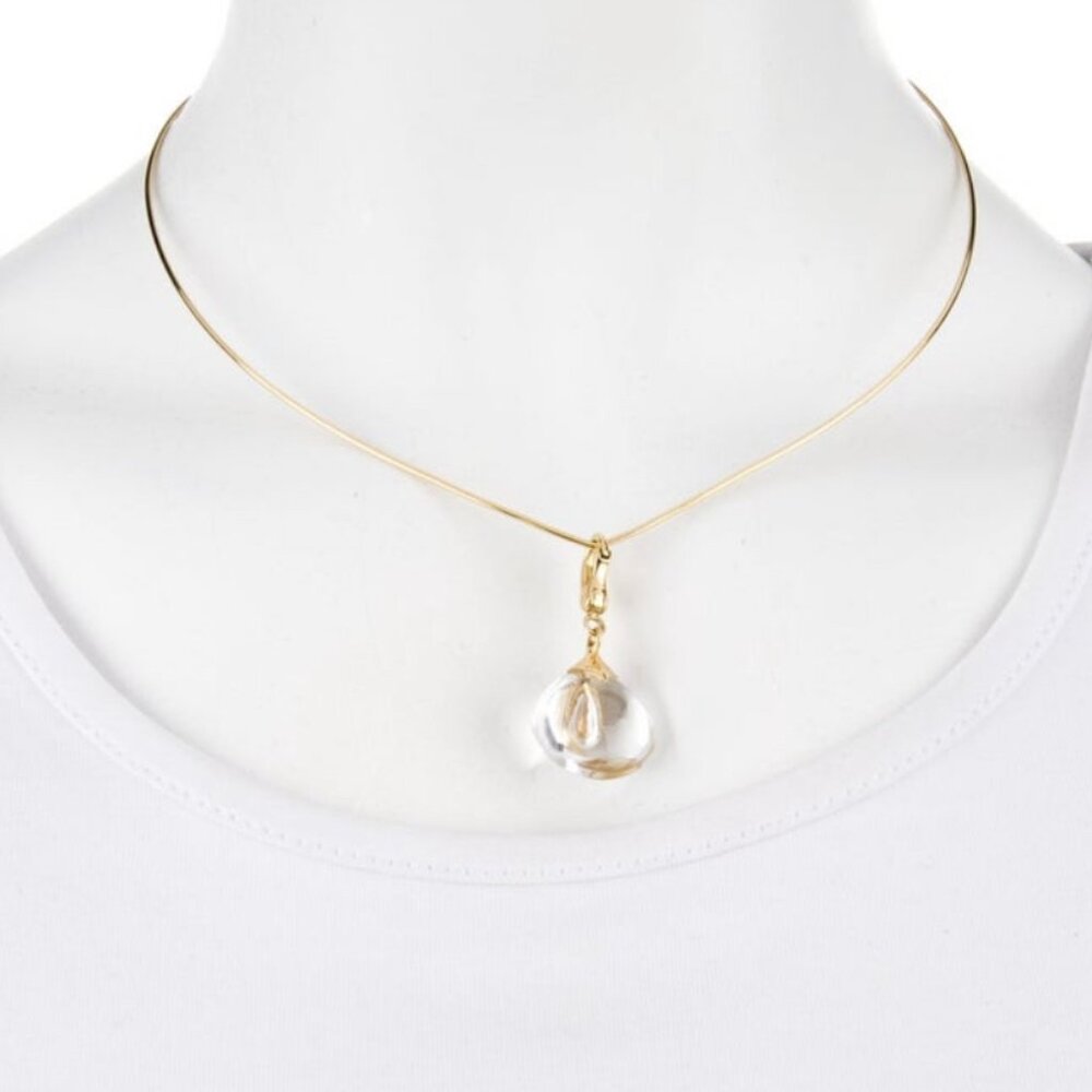BACCARAT 18K 750 YELLOW GOLD RARE FRENCH CRYSTAL PENDANT NECKLACE - Picture 7 of 8